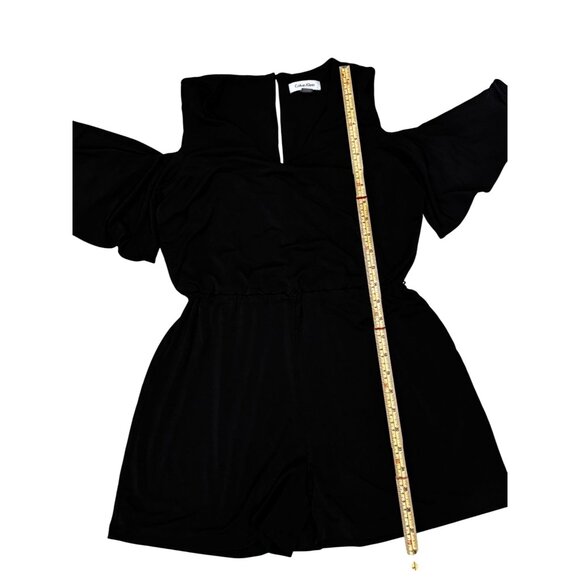 Calvin Klein Womens Black Cold Shoulder Romper Size 2 - Picture 5 of 8